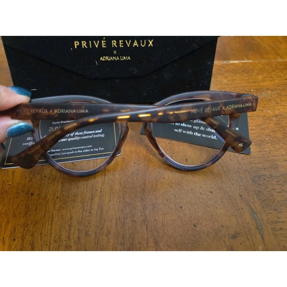 Prive Revaux x Adriana Lima The Julia Brown Tortoise Glasses Frames 53-19-145
